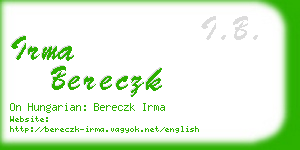 irma bereczk business card